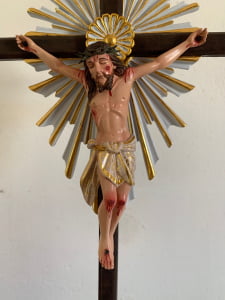 Crucifixo de Mesa Pintado 